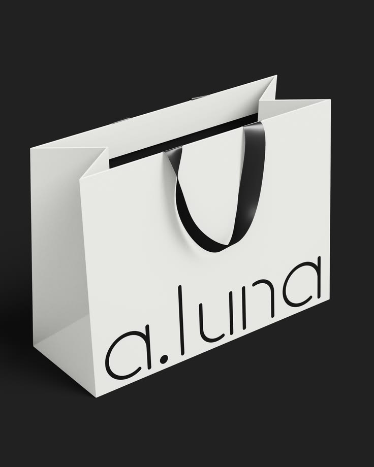 White Paper Customizable Shopping Bag with Handles