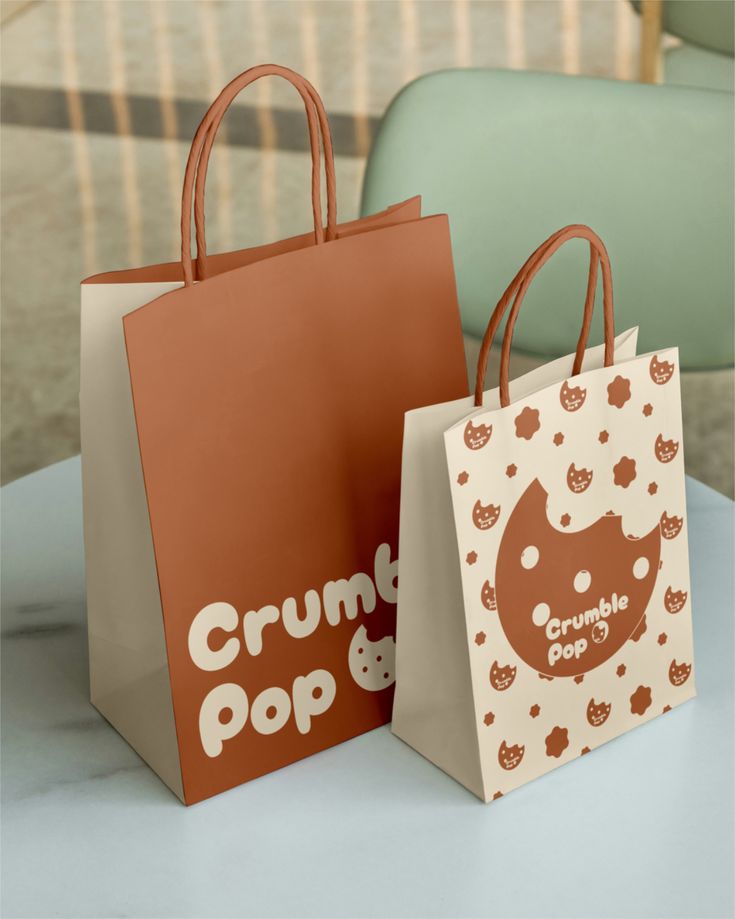 White Paper Customizable Shopping Bag with Handles