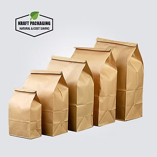 JAT Choice -  Natural Kraft Paper Customizable SOS Bags with Handles