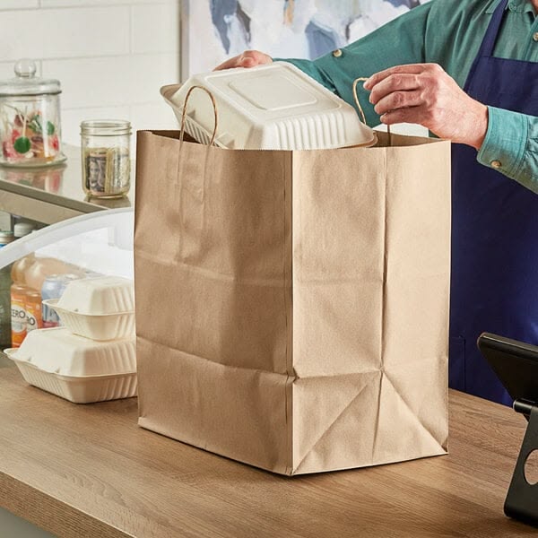 Natural Kraft Paper Customizable Shopping Bag with Handles