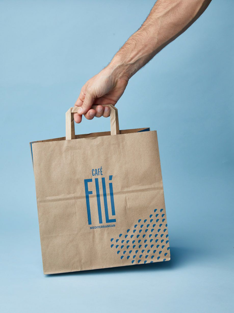 White Paper Customizable Shopping Bag with Handles