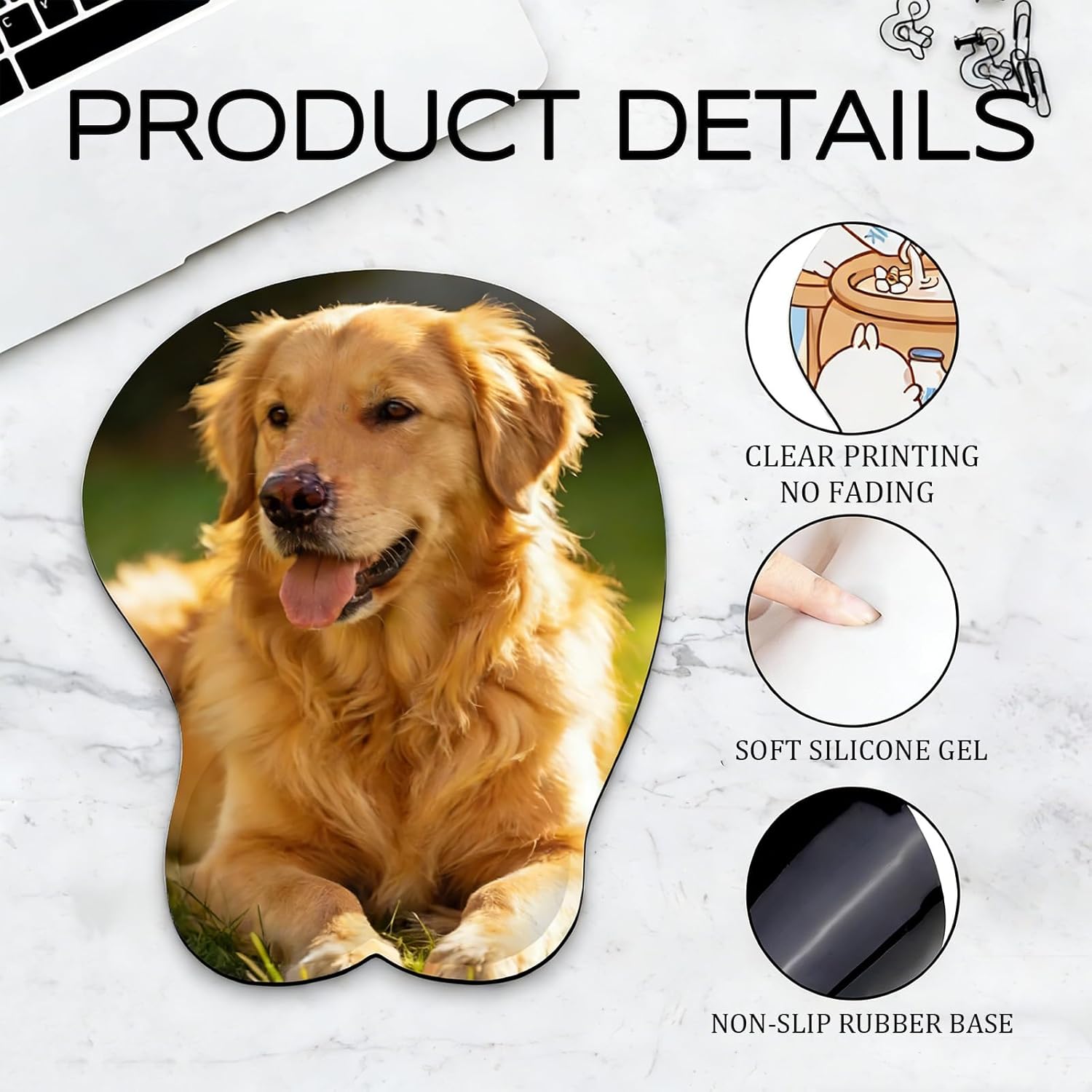 Mouse Pads with Non Slip Rubber Base
