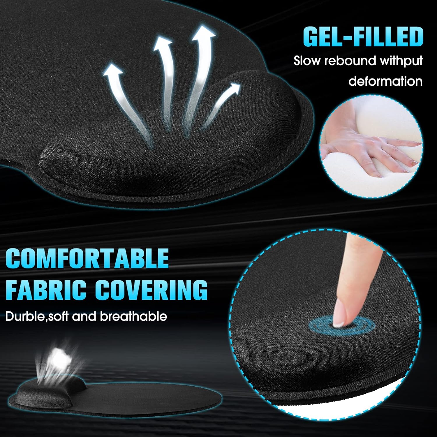 Mouse Pads with Non Slip Rubber Base