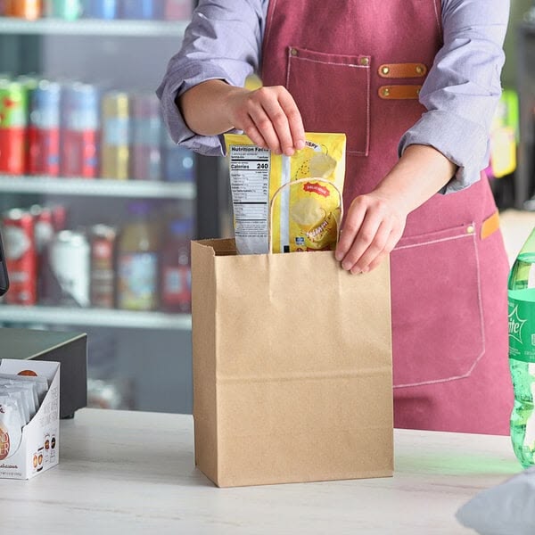 Natural Kraft Paper Customizable Shopping Bag with Handles