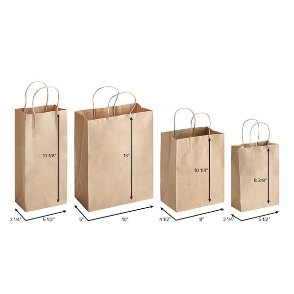 Natural Kraft Paper Customizable Shopping Bag with Handles