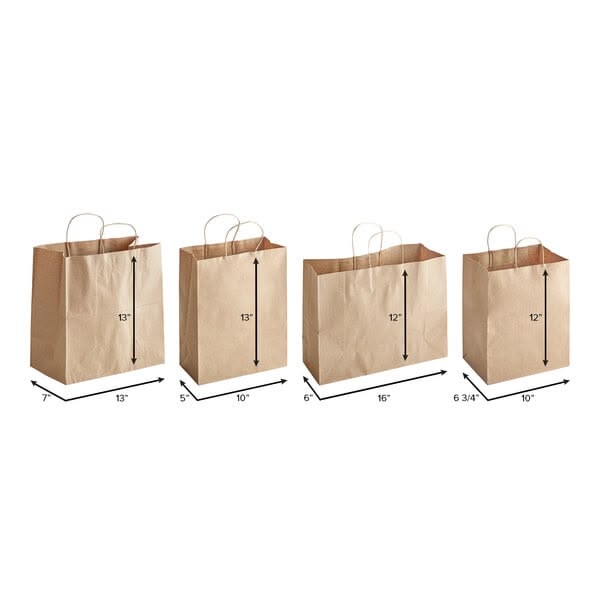 Natural Kraft Paper Customizable Shopping Bag with Handles